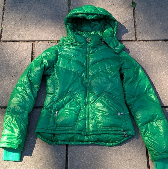 WOMEN'S VINTAGE J CREW PUFFER GREEN SIZE MEDIUM - Picture 2 of 13